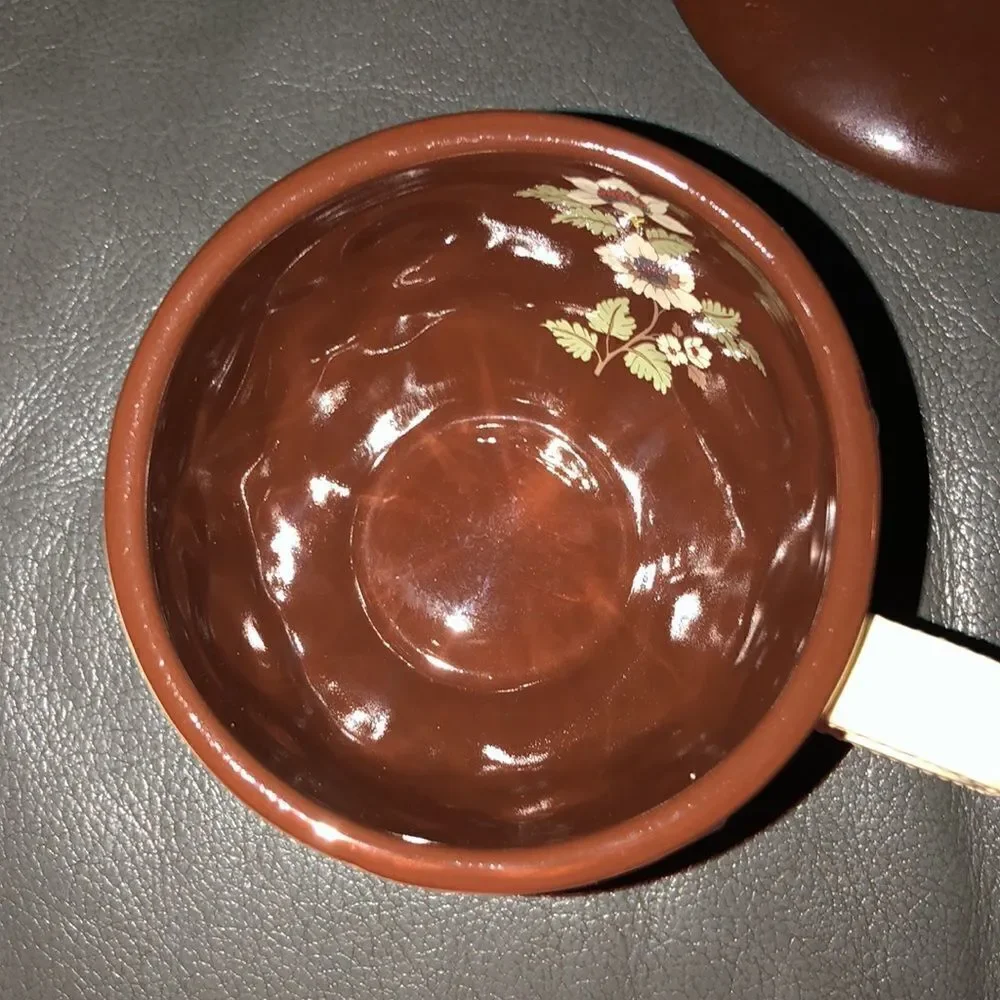 Live Laugh Love Cup & Saucer in Chocolate Brown and Ivory